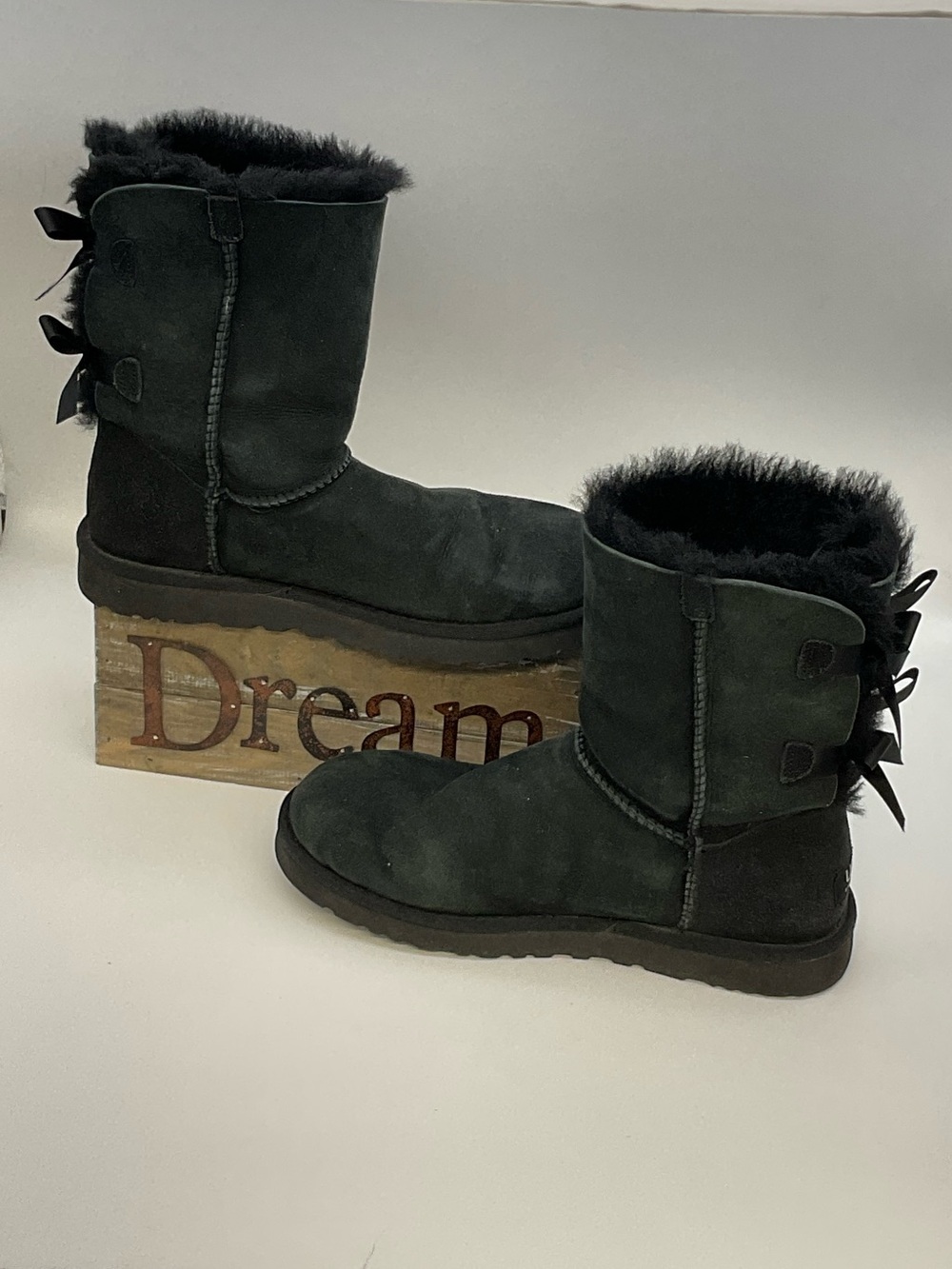 Womens UGG Bailey Bow II Black Suede Classic Short Y2K Winter Streetwear Cozy  8
